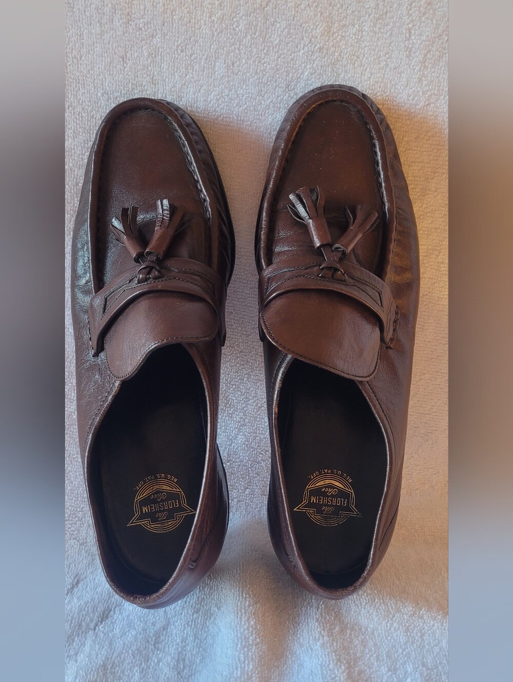 Vintage Florsheim Men's Brown Leather Tassel Loafers Slip-On 8D Excellent